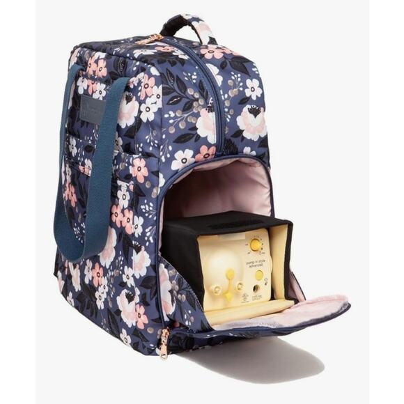 Sarah Wells Kelly Convertible Breast Pump Bag Backpack Gray Polka Dot - Picture 10 of 15